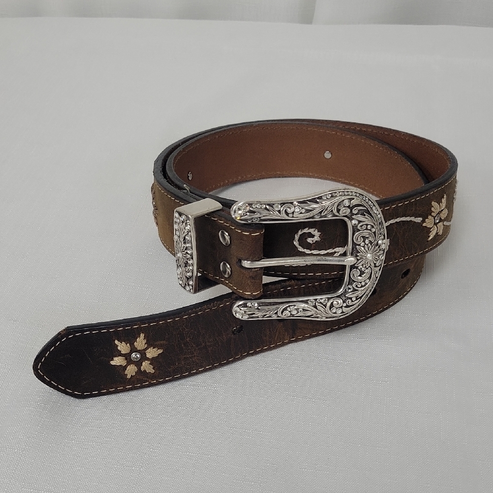 Nocona Women's Rhinestone Floral Western Belt